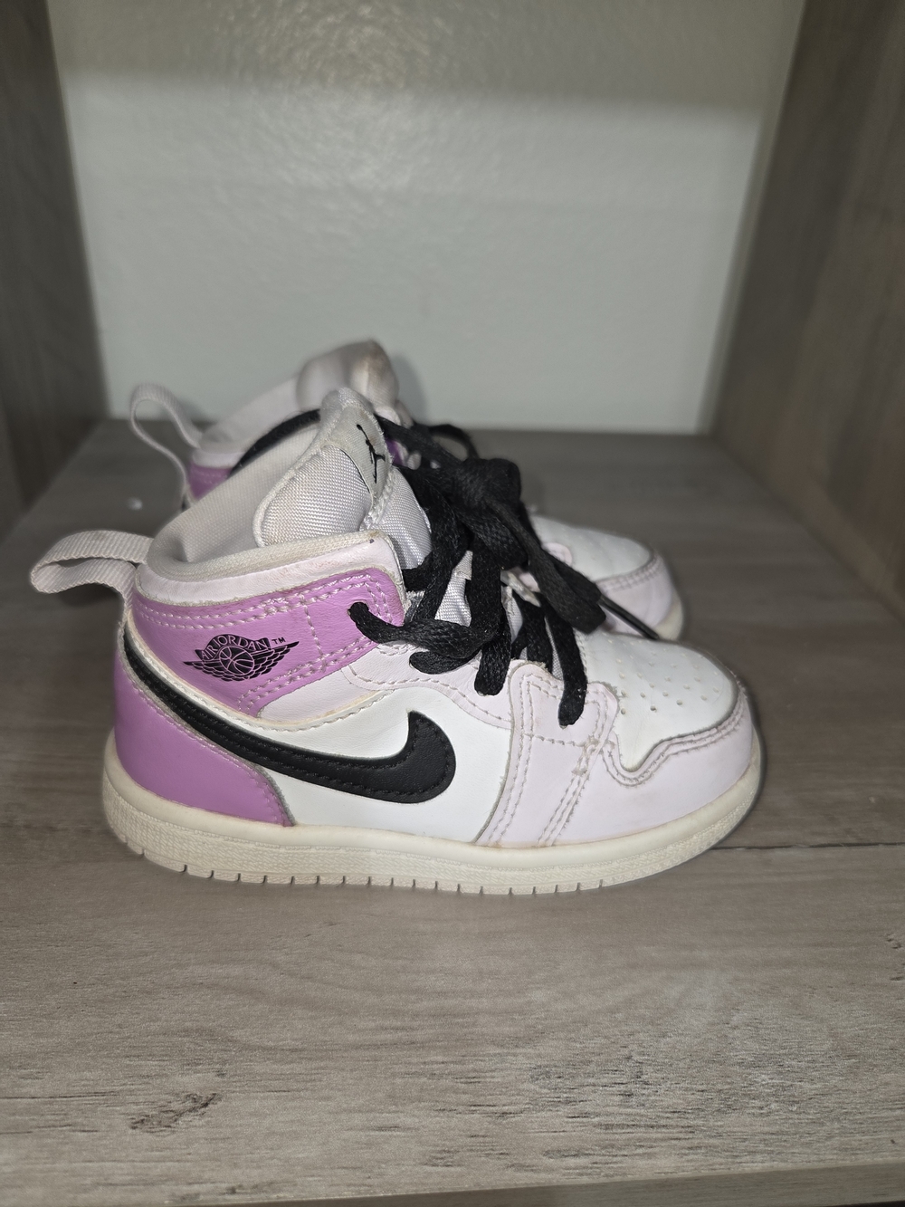 Jordan Kids' Pink, White & Black High-Top Sneakers